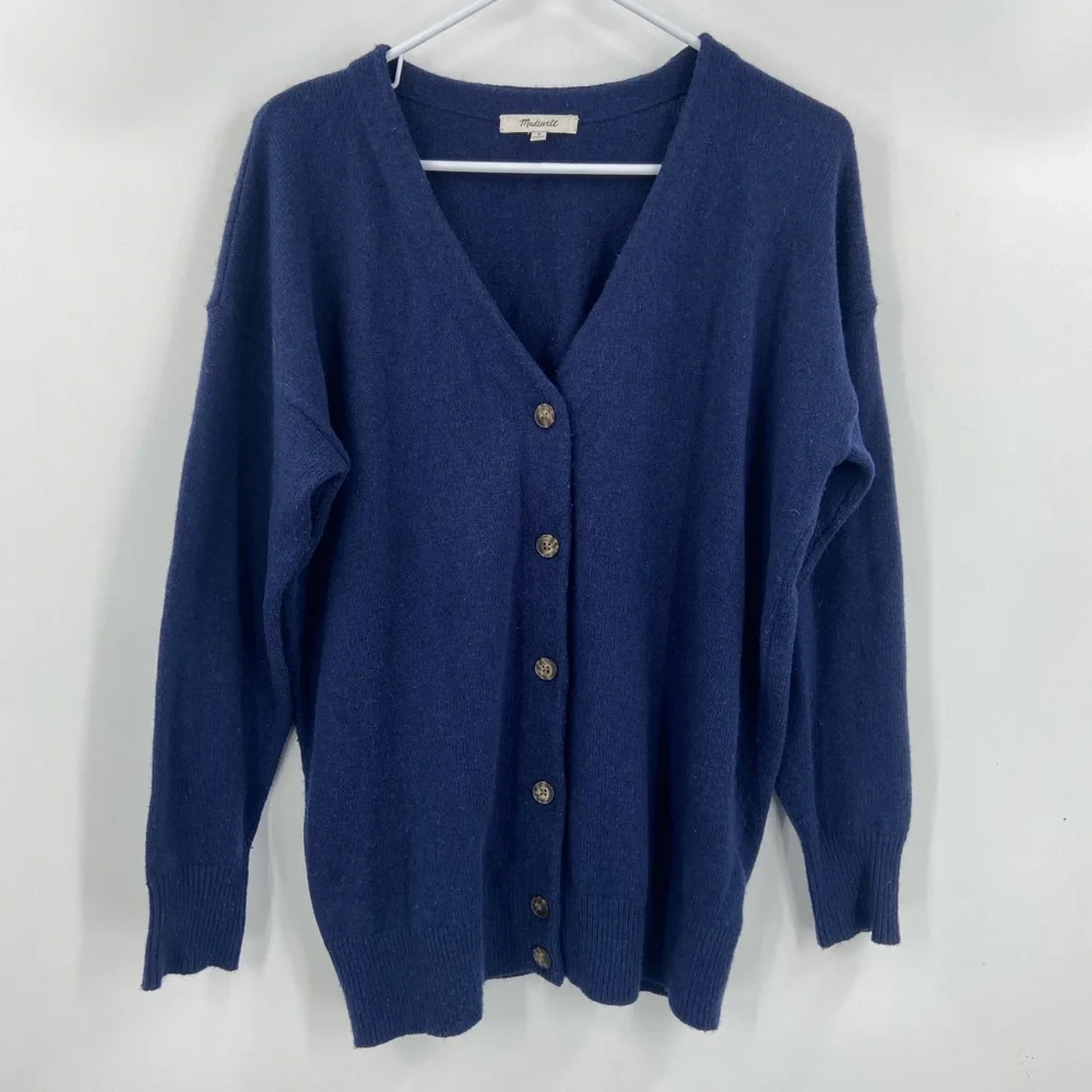 Madewell V-Neck‎ Relaxed Cardigan Indigo Small